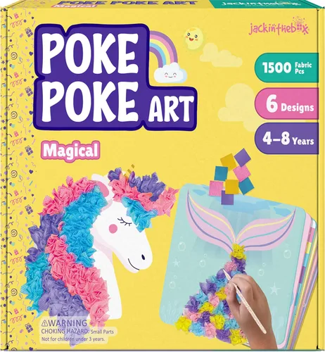 Miniatura 13 de jackinthebox Poke Poke Art para niños - Tema Candyland, Arte y Manualidades de tela sin desorden, Kits de prensado de flores, regalo para niños