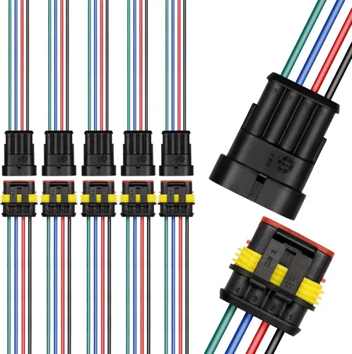Miniatura 7 de Conector de 2 pines (kit de 6), conectores eléctricos automotrices de 18 AWG, conectores de cable impermeables, conectores eléctricos de 2 pines
