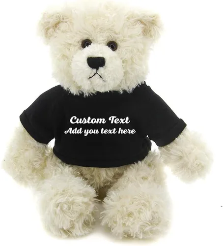 Plushland Oso de peluche Brandon crema de 12 pulgadas, regalo personalizado para el día de la madre, San Valentín, graduación, cumpleaños
