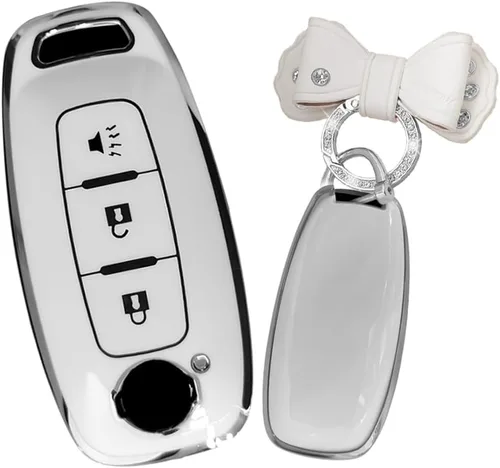 Miniatura 15 de Llavero de coche para Nissan X-trail T33 Qashqai suave TPU llavero llavero bolsa accesorios 3 botones
