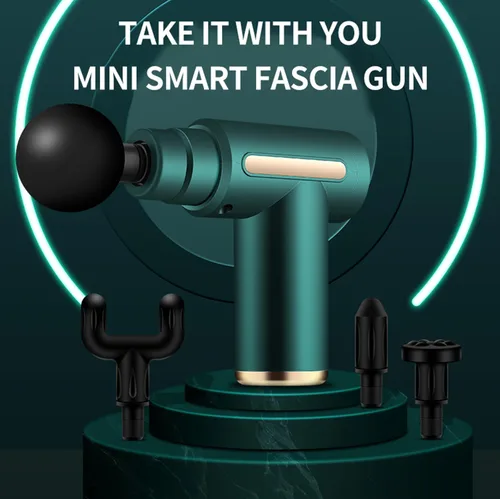 Miniatura 3 de Pistola de masaje de tejido profundo, pistola de masaje portátil con 4 cabezales de masaje intercambiables para alivio muscular profundo y Negro