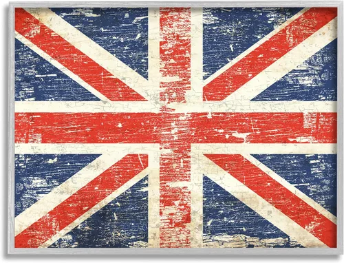 Miniatura 9 de Stupell Industries Bandera rústica del Reino Unido, diseño de arte giclée enmarcado en negro por Peter Horjus