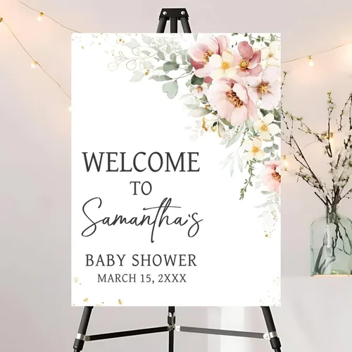 Miniatura 24 de Letrero de bienvenida con foto editable para baby shower, letrero moderno para baby shower, letrero con nombre personalizado para niño o niña