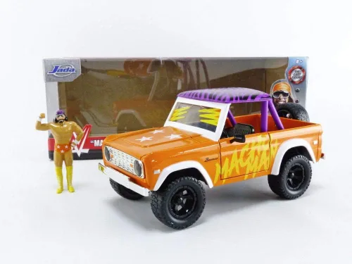 Miniatura 10 de Jada Toys WWE 1:24 1973 Ford Bronco - Coche fundido a presión con figura de Macho Man Randy Savage de 2.75 pulgadas, juguetes para niños y adultos