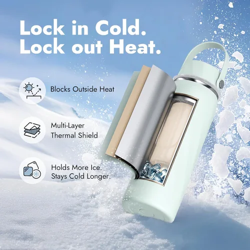Miniatura 2 de HEYTRIP Botella enfriadora de leche materna, enfriador portátil de leche materna de 20oz para almacenamiento, acero inoxidable reutilizable