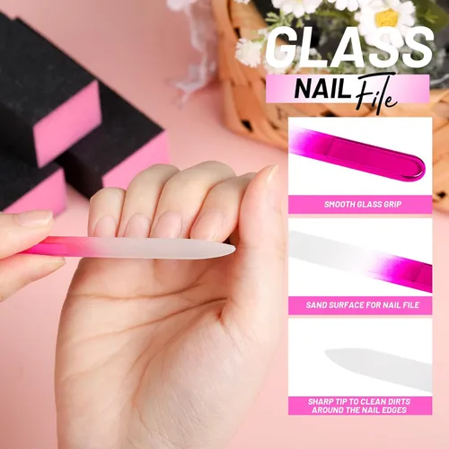 Miniatura 6 de FANDAMEI Limas y limas de uñas, kit de cuidado de uñas, juego de herramientas para cutículas de uñas, herramientas de manicura, lima de uñas, bloque