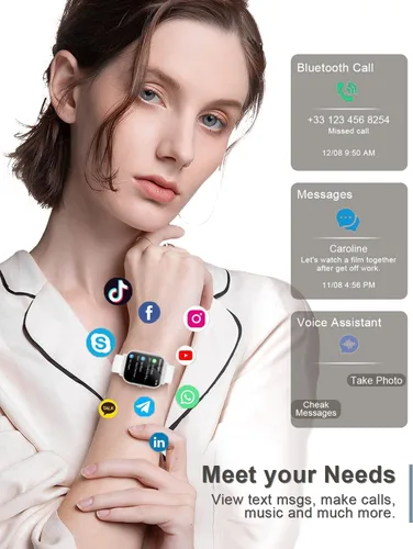 Miniatura 3 de Relojes inteligentes para mujeres y hombres [hacer/responder llamadas/voz AI/salud femenina] teléfonos Android compatibles con iPhone, reloj