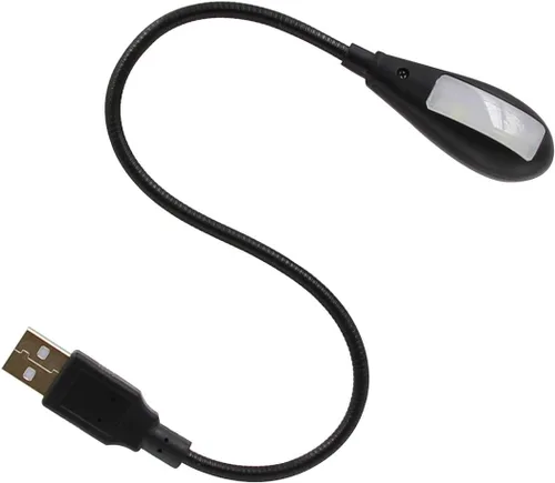 Miniatura 2 de HANERDUN Brillante LED USB Lámpara de lectura de luz para portátil Cuello Flexible Negro