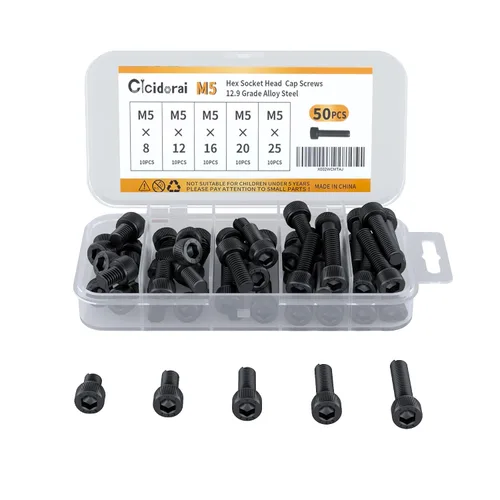 Miniatura 7 de Tornillos de cabeza de botón M5 x 0.315 in, 0.472 in, 0.630 in, 0.787 in, 0.984 in, cabeza de botón, acero de aleación de grado 10.9, unidad