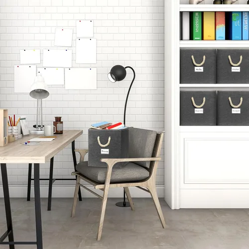 Miniatura 8 de SIMPLE HOUSEWARE Cubo de almacenamiento de 13 pulgadas con asas trenzadas, paquete de 3, color beige