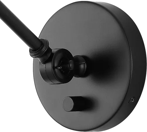 Miniatura 5 de JONATHAN Y Aplique de pared LED ajustable de níquel de 8 pulgadas, lámpara de pared enchufable con interruptor de atenuación, pantalla de vidrio
