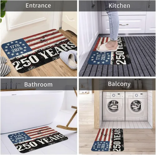 Miniatura 5 de Tapete de bienvenida con bandera americana, tapete suave para cocina, para exteriores, 4 de julio, lavable, decoración del hogar, 23.6 x 15.7