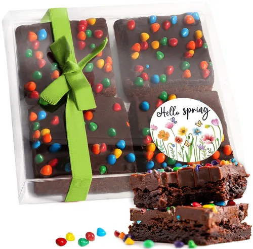 Miniatura 21 de Cesta de regalo de galletas de brownies de Pascua, regalo de comida de chocolate envuelta individualmente para hombres, mujeres y niños, paquete