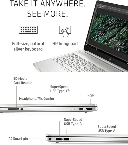 Miniatura 5 de HP Computadora portátil, pantalla táctil Full HD de 15.6", Intel Core i7-1165G7, 16 GB de RAM, SSD PCIe de 1 TB, teclado retroiluminado, lector