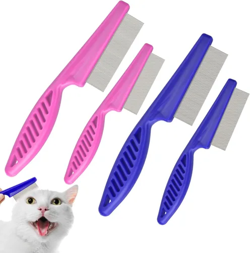 Miniatura 7 de Peine para pulgas para gatos y perros, paquete de 6 peines para piojos de mascotas, juego de mascotas para mascotas pequeñas, medianas y grandes