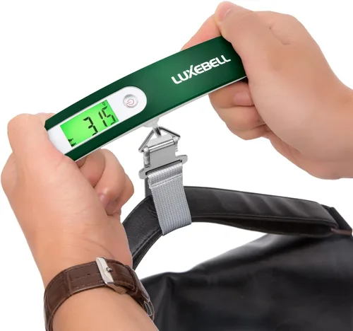 Miniatura 8 de Báscula digital de equipaje de regalo para maleta de viajero, báscula de peso de mano, 110 libras (verde)