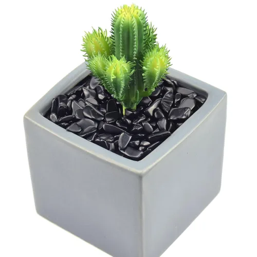 Miniatura 3 de Guijarros decorativos de cristal de 1 libra (460 g), piedras de obsidiana de forma irregular, pequeñas piedras pulidas trituradas, grava de piezas