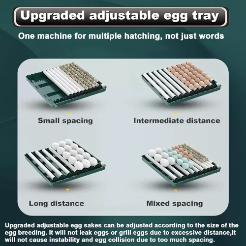 Miniatura 6 de Incubadora de huevos 48/56/64/98/120/128, incubadora de pollo completamente automática con girador automático de huevos y adición de agua