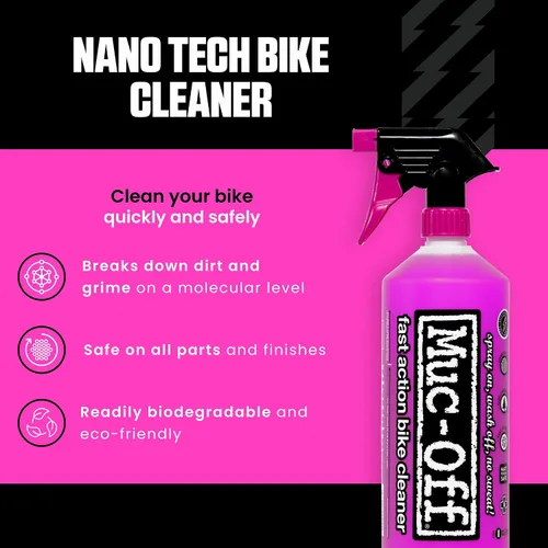 Miniatura 2 de Muc-Off Nano Tech - Limpiador de bicicletas de 1 litro Fórmula biodegradable, seguro en fibra de carbono y todas las superficies Rompe