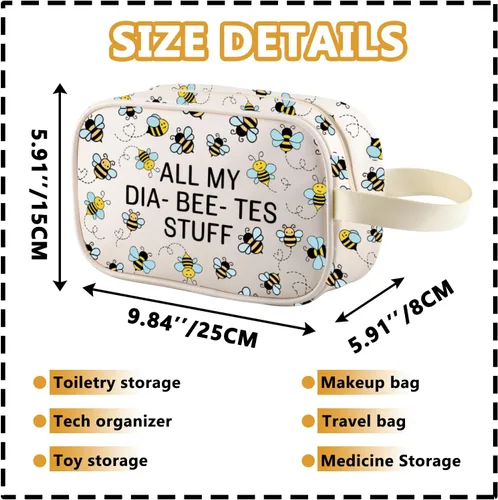 Miniatura 2 de XYANFA Bolsa de diabetes tipo 1 tipo 2 para diabéticos, bolsa médica para diabetes, almacenamiento y organización de todas mis cosas para la Todas