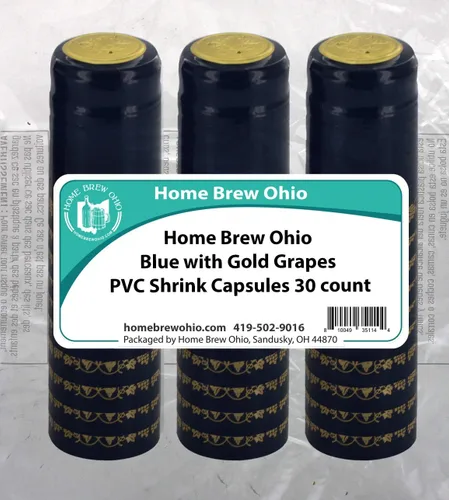 Miniatura 2 de Home Brew Ohio Azul con uvas de oro PVC Shrink Cápsulas 30