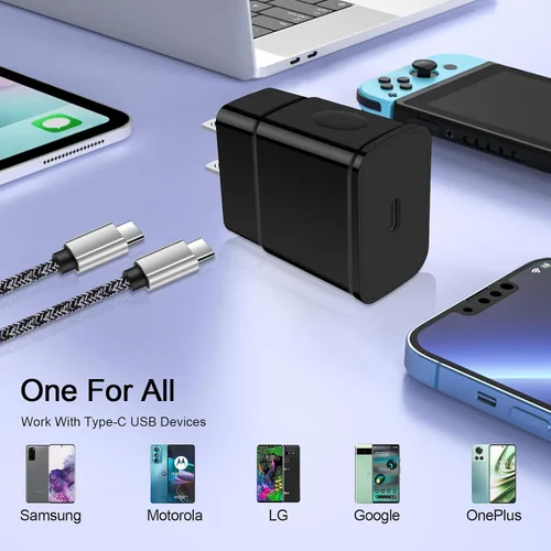 Miniatura 4 de Cargador rápido tipo C de 25 W USB C para Moto Razr 2024 2025 2026, Razr 70 Ultra/70+, Edge 60 Stylus/Moto G Play 2026 2024/G Power/G Stylus/G