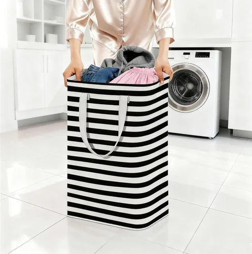 Miniatura 3 de Paquete de 4 cestas grandes para la ropa sucia, 75 L, impermeable, plegable, con asas extendidas para ropa en el dormitorio familiar