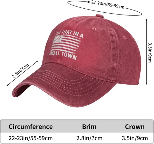 Miniatura 3 de Gorra de béisbol para mujer, diseño de pueblos pequeños, Rojo-15