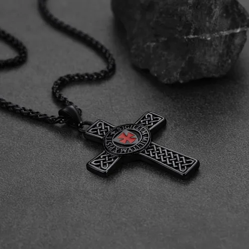 Miniatura 9 de FaithHeart Collar de sello de caballeros templarios, joyería de Cristo compañeros soldados para hombres y mujeres con delicado embalaje de regalo