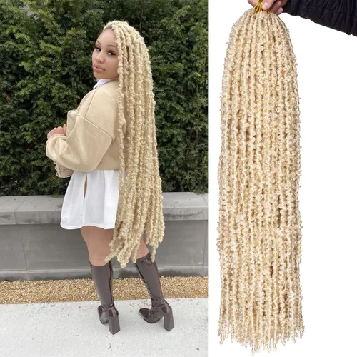 Miniatura 26 de ZRQ Butterfly Locs Cabello de Ganchillo Corto 6 Paquetes Negro Cabello Bob de Ganchillo 8 Pulgadas Locs Sintéticos Desordenados Desgastados Trenzas