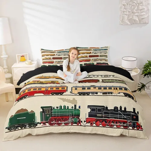 Miniatura 26 de Feelyou Race Car Duvet Cover Twin Size Boys Girls Speed Sports Car Bedding Set Breathable Soft Racing Comforter Cover 2Pcs Black White Checked