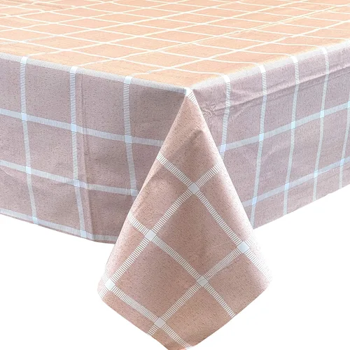 Miniatura 16 de allgala TC59305 Mantel protector de vinilo PVC con diseño de cuadros impermeable (beige, 54 x 108 pulgadas, rectangular)