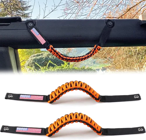 Miniatura 12 de Asas de agarre de barra antivuelco para Ford Bronco 2021 2022 2023 2024 2025 2 accesorios de 2 puertas y 4 puertas, mango de agarre de paracaídas