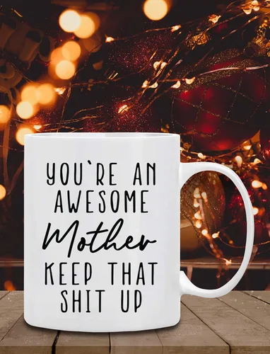 Miniatura 5 de BLUE RIBBON Taza de café de 11 onzas – You're An Awesome Mother Keep That Up, en caja de regalo decorativa con espuma