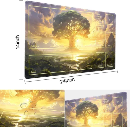 Miniatura 3 de MTG Playmat - Impresión antideslizante en la parte trasera, ideal para entusiastas de los juegos de cartas, tapete de juego TCG (Dawn of Hope-Deck)