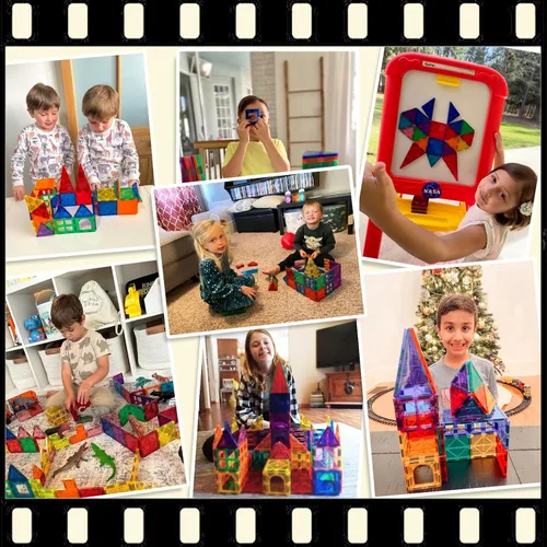 Miniatura 7 de Azulejos Magnéticos Bloques de Construcción para Niños Pequeños, Juguetes Montessori Magnéticos para Niños y Niñas de 3+ Años, Juegos Educativos