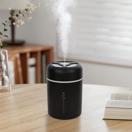 Mini humidificador portátil, 10.1 fl oz USB Cool Mist pequeño humidificador con luces coloridas. Perfecto para dormitorio, oficina, plantas, viajes