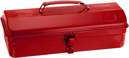Miniatura 13 de HARFINGTON Caja de Herramientas 11.4" Caja de Herramientas de Acero Portátil Estilo Techo de Cadera con Cierre de Pestillo de Metal Cofre de Negro