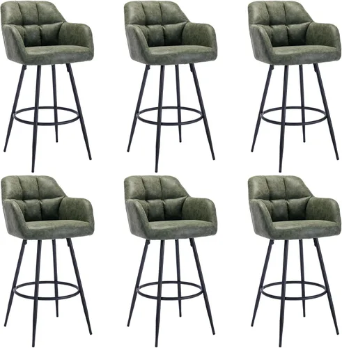 Miniatura 30 de ROCITY Juego de 2 taburetes de bar de terciopelo con respaldo, silla de bar beige para isla de cocina, taburetes de bar modernos con patas de metal