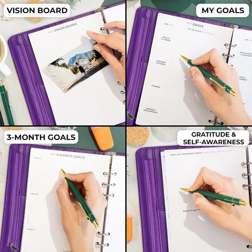 Miniatura 6 de Clever Fox Carpeta de agenda semanal, Agenda para fijar objetivos para administración del tiempo y tareas semanales, Organizador del trabajo y vida