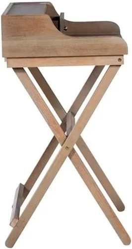 Miniatura 6 de Escritorio plegable, 30 pulgadas de ancho x 18 pulgadas de profundidad x 34.25 pulgadas de alto, madera de caucho y MDF, acabado marrón rústico