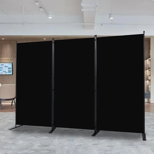 Miniatura 25 de CHOSENM Divisor de pared, 4 paneles divisores de habitación y pantallas de privacidad plegables con pies de soporte más anchos, pantalla de Gris