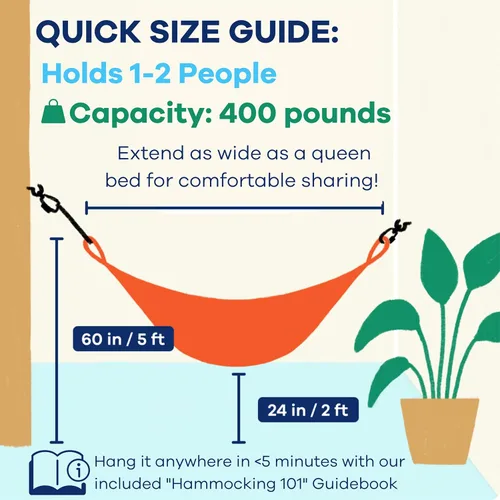 Miniatura 7 de Yellow Leaf Hammocks - Hamaca tejida a mano de tamaño doble, con capacidad para 1 a 2 personas, 400 libras máximo, resistente a la intemperie, Big