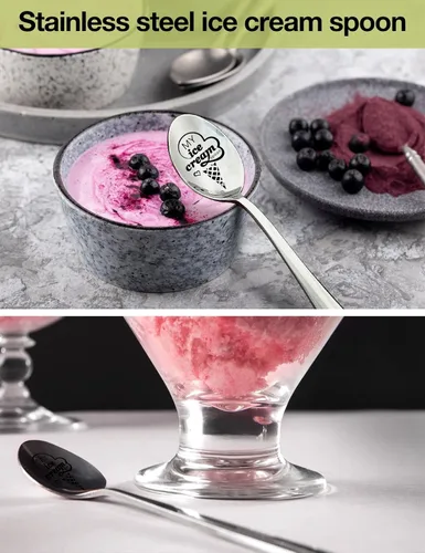 Miniatura 2 de Funny My Ice Cream Spoon - Cuchara de acero inoxidable grabada, para amantes de los helados, cuchara para hacer helados, regalos para mujeres