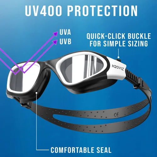 Miniatura 7 de Gafas de natación polarizadas, antivaho y protección UV400, antifugas, incluye tapones para los oídos Pro Swim Hombres Mujeres Adolescentes
