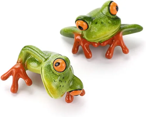 JUXYES Juego de 2 figuras creativas de resina en 3D para decoración de monitor de computadora, figuras coleccionables de animales personalizados,