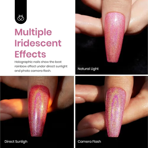 Miniatura 17 de Beetles - Esmalte de uñas de gel rosa claro, 0.5 fl oz, color rosa bebé, esmalte de gel que se absorbe con luz UV LED, arte de uñas de verano, salón