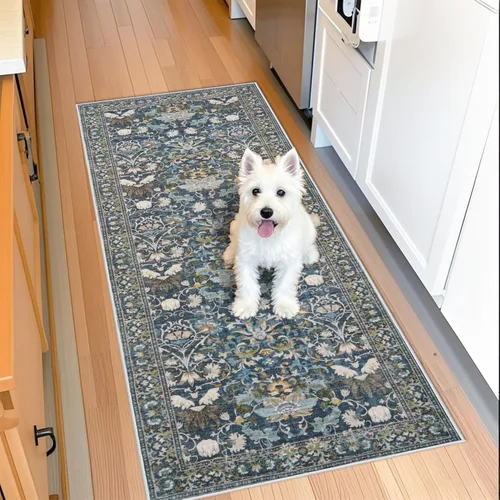 Miniatura 107 de Alfombra lavable para pasillo - 2x7 alfombras de cocina, alfombra para entrada, alfombra vintage, suave, alfombra antideslizante para piso, alfombra