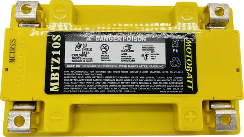 Miniatura 4 de MotoBatt MBTZ10S (12 V 8.6 Amp) 165CCA activada de fábrica QuadFlex AGM batería sustituye a YTX7A-BS, YTZ10S, ETZ10S, PC310