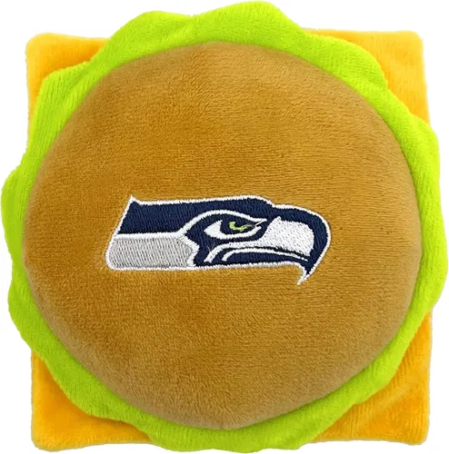 Miniatura 9 de NFL SAN Francisco 49ERS - Juguete chirriante de hamburguesa de queso para perros y gatos, juguete de peluche para perros y gatos con chirriador